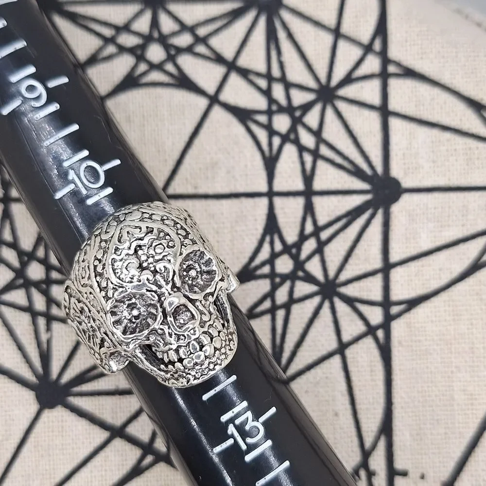 Sugar skull ring size 11 day of the dead dia de los muertos